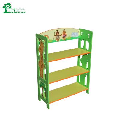 China Eco-Friendly Cheap Eco-Friendly Fashion Kids Colorful Wooden Shelf for sale