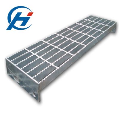 China Anti-Slip Resistance Hot Dip Galvanized Serrated Steel Grating Stair Tread Pedestrian Ladder For Walkway Walkway Platform for sale