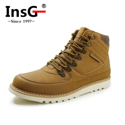 China InsG Durable Custom Brand Design Free Men's Safety Shoes Fashion Leather Ankle Boots for sale