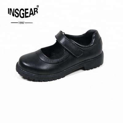 China Buckle Strap Mary Jane Flats Genuine Leather Student Girls Kids Black School Shoes For Kids for sale