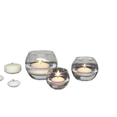 China Home Decor Round Glass Bowl Candle Holder Elegant Tea-light Wedding for sale