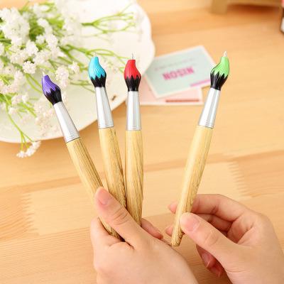 China office & School Pen Wholesale Advertising Wood Pen Cartoon Brush Pen Promotional Gift for sale