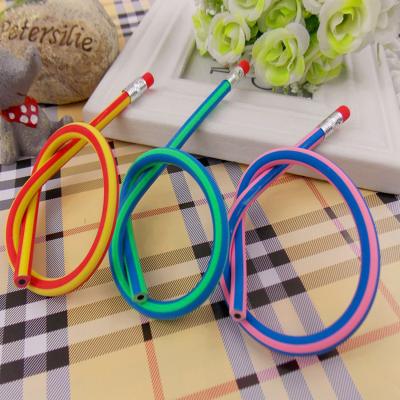 China Strong Toughness Soft Rubber Toys For Kids Cartoon Scratch Pencil Cute Soft Bending Flexible Toy For School Stationery Supplies for sale