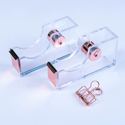 China Convenient High Quality Transparent Acrylic Tape Holder Tape Dispenser With Fashion Design for sale