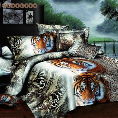 China Wholesale Price Comfortable 4Pcs Bed Sheet Disposable Full Size 3D Animal Prints 100% Polyester Bedding Set for sale