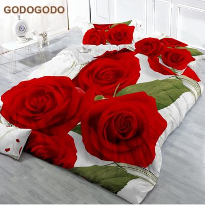 China Cheap Price Disposable 100% Polyester Queen Size Kids Cartoon Digital Flower Exquisite Design 3D Printed Bedding Set for sale