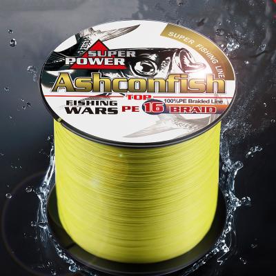 China hollow & strong hollow line 20LB-500LB Hollowcore 16 strands PE braided fishing line 100% for deep sea fish for sale