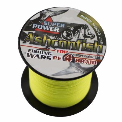 China High quality 4 strand high strength bulk PO large current prices 300 meters 0.1-0.55 mm 6--1020 lbs PE braided fishing line 328 yards fishing line for sale