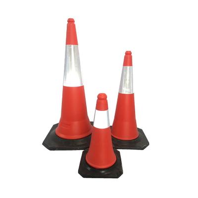 China Red And White Color Reflective Road Cone Rubber Modern Simplicity Reflecting Cone for sale