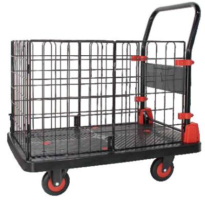 China Uholan CT2-150 Plastic Storage Folding Net Cage Platform Hand Truck Trolley Cart Capacity 150KG for sale