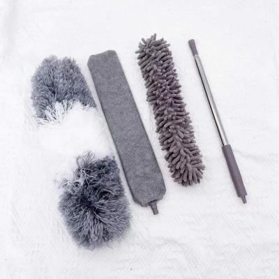 China High quality four-piece feather duster pole office household dust sweeping car/artifact dust removal set 2021 for sale