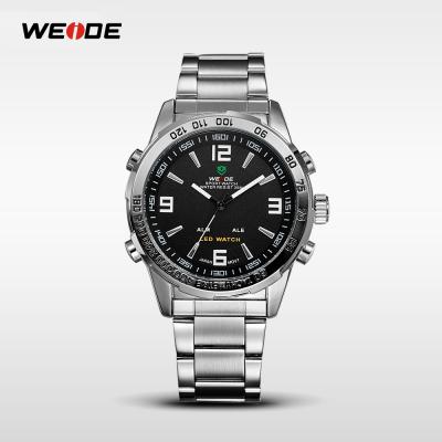 China WEIDE Alarm Led Light Watches Modern Mens Pocket Watches Quartz Movement 3 Hands Analog Quartz Watch Movement Back Water for sale