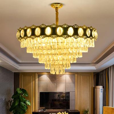 China China Wholesale Modern Decorative Alloy Crystal Pendant Lamp Indoor Villa Hotel Chandelier for sale