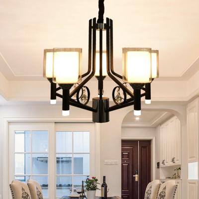 China Beautiful Modern Luxury Iron Arms Decoration Living Room Bedroom Glass LED Chandeliers Indoor Light for sale