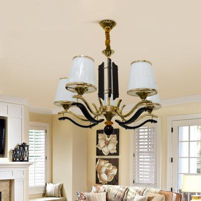 China Beautiful New Arrival Style Modern American Glass Iron Chandelier Dining Room Pendant Light for sale