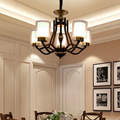 China Hot Selling Beautiful Living Room Dining Room Modern High Quality Iron Glass American Chandelier Lamp for sale