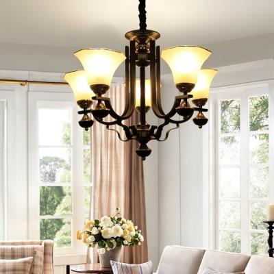 China Beautiful High Quality Decorative Ceiling Mounted Modern Glass Iron Crystal Pendant Light for sale