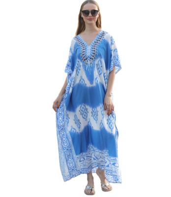 China Breathable Summer Beach Wear Cover Up Long Robe Femme Long Dress Sarong Dress #5D23 Kimono Beach Beach Wear for sale