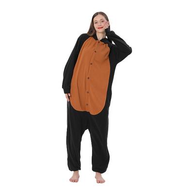 China Big Brown Bear Home Pajamas Suit One Piece Suit One Piece Cosplay Black Adult Animals QUICK DRY Service for sale