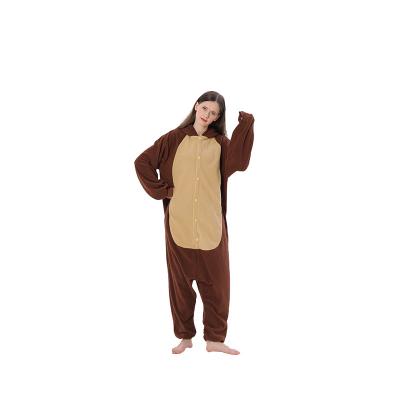 China Adult Big Animal Cosplay Costume QUICK DRY Brown Bear One Piece Pajamas Home Wear One Piece Pajamas Suit for sale