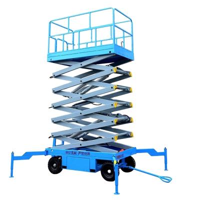 China Hotels Factory Supply Electric Scissor Lift Self Moving Mobile Hydraulic Aerial Work Platform Lift For Rent for sale