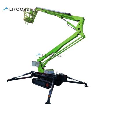 China Easy Operation Security Convenience 6-22m Trailer China Self Propelled Crawler Spider Boom Lift Aerial Work Platform for sale