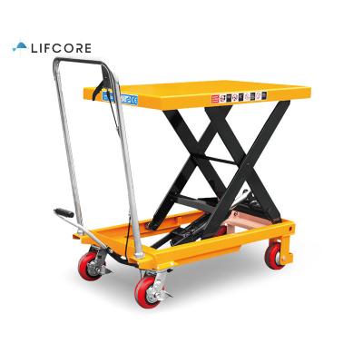 China Hot Sale Hotels Portable Hydraulic Scissor Lift Table Mini Manual Trolley for sale