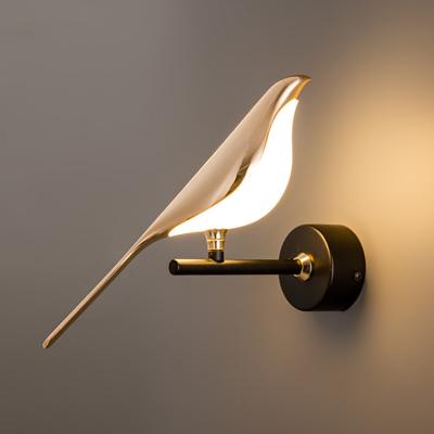 China HoneyFly Nordic Luxury Magpie Shaped Natural White Creative Home Decoration Lamp Magpie Wall Lamp 90V-260V 10W/20W Home Bedroom for sale