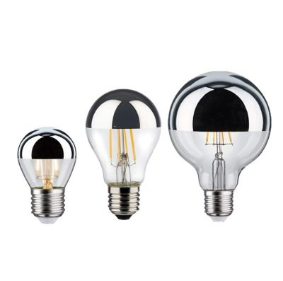 China HoneyFly LED Edison Lamp Bulb E14 E27 4W G45 A60 G80 Hotel Mirror Silver Half-Plated Warm White Vintage Filament Lighting for sale