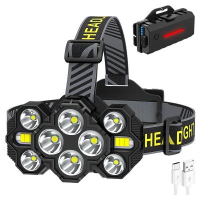 China HoneyFly LED Headlamp 2000 Lumens 10 Lumens 10 Lumens USB Lamp Power USB Lamp Power Flashlight 18650*2 Battery Camping Charging Fishing for sale