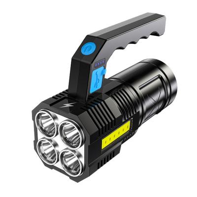 China HoneyFly LED USB 5V 10W IP44 COB 4 LED Spotlight Portable Rechargeable Tactical Torch Flashlight Outdoor Camping for sale