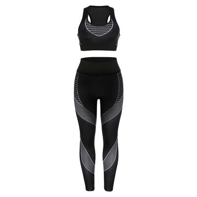 China 2021 Women Sports Gym Wear Tights And Crop Antibacterial Wholesale Main 2 Pieces Seamless Yoga Set for sale