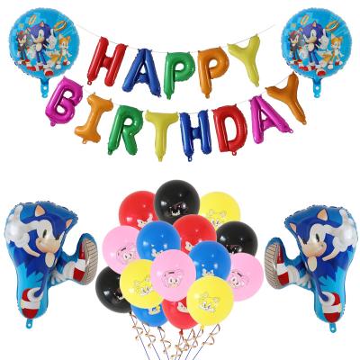 China New Theme Party Decoration Sonic Hedgehog Birthday Party Decoration Foil Balloon Birthday Party Decoration Foil Balloon for sale