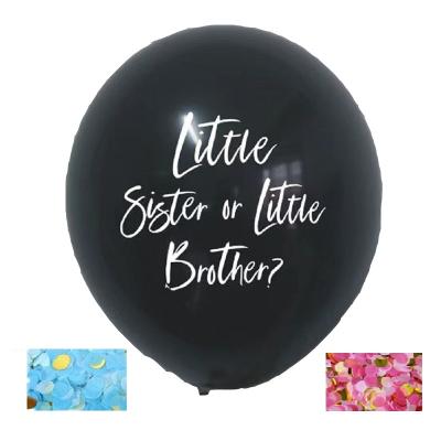 China Modern Brother Little Sister Gold Balloon Little 36 Inch Gender Reveal Party Balloon 36inches Black Boy Or Girl Balloons for sale