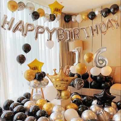 China 16th Birthday Decoration Foil Balloons Happy Birthday Banner Latex Balloons Set for sale