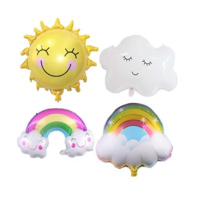 China Theme Party Decoration Baby Shower Balloons Face Cloud Rainbow Clouds Sunshine Smile Face Foil Balloon Kids Birthday Party Decoration White Balloons to smile for sale