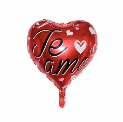 China Theme Party Decoration Te Amo Balloon for Wedding Feliz Cumpleanos Balloons Valentine's Day Heart Shape Foil Balloon for sale