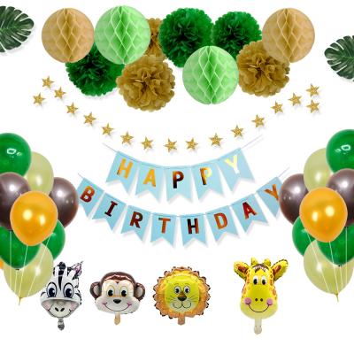 China Forest Animal Theme Party Decoration Balloons Jungle Birthday Party Decoration Balloon Kit for sale