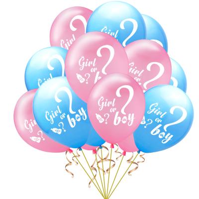 China Party Props Boy Or Girl Balloon 2.8G 10pcs Per Package Pink Blue Kind Reveal Party Decoration Girl Or Boy Printed Latex Party Balloon for sale