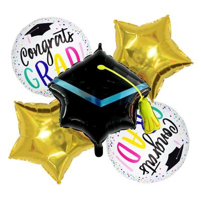 China 5pcs Graduation School Graduation Foil Helium Balloons Congratulation Party Balloons Congratulations You Did It Graduation Decoration for sale