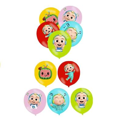 China New design latex cartoon melon printed balloon children birthday party decoration character balloon for sale