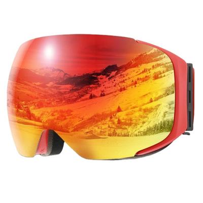 China Can put in a pair of unisex Ski Goggles Winter Snow Sports glass goggles with 400 UV anti-fog protection for sale