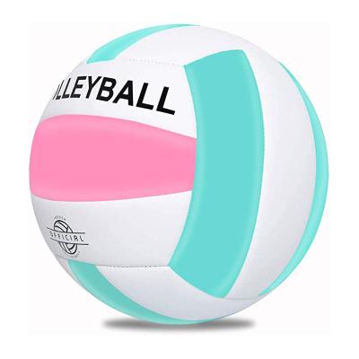 China Custom PU Logo Branded Beach Balls Personalized Hand Volley Ball Beach Sewing Size 4 5 Volleyball for sale