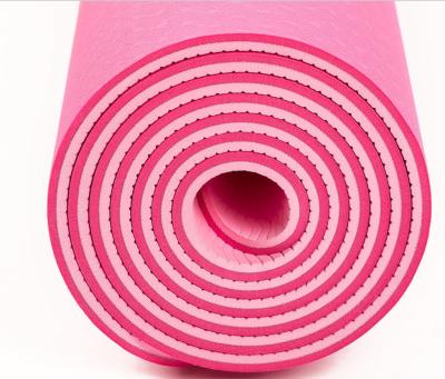 China Eco - Friendly Yoga Mat Non Slip Rubber Band Two Color 6mm Yoga Mat for sale