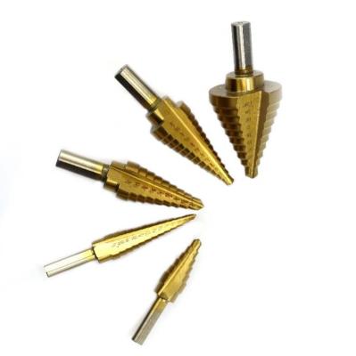 China Hot Sale 5pcs/lot Step Drill Bits HSS Power Tools Wood Metal HSS Titanium Titanium Drilling for sale