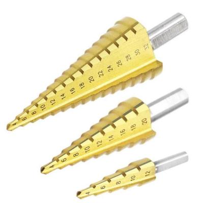 China Hot Sale 3pcs/lot 4-12mm 4-20mm 4-32mm HSS Power Tools Wood Metal HSS Titanium Titanium Drilling for sale