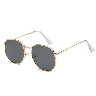 China Fashion sunglasses classic square metal polygonal sunglasses men and women shape sunglasses retro glasses for sale