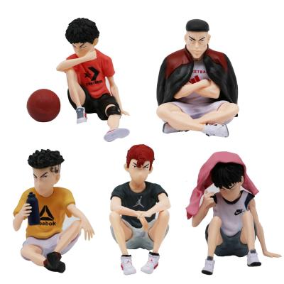 China Toy Wholesale Cheap Slam Dunk Rukawa Kaede Cartoon PVC Anime Figure Collectible Model Toy For Car Decoration for sale