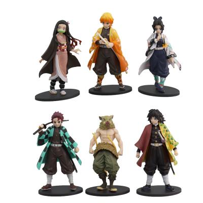 China 6 Styles Demon Slayer Environmental Friendly Kimetsu No Model Toy Anime Yaiba 15cm Cartoon Resin Figures Kamado Nezoku Tanjiro for sale