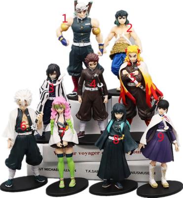 China Cartoon Toy 9 Styles Demon Slayer Kimetsu No Yaiba 15cm Cartoon Resin Model Toy Anime Action Numbers Rengoku Kyoujurou Tanjirou for sale